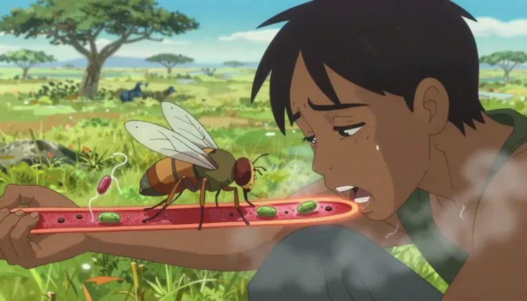 Visual representation of "trypanosomiasis" - A disease caused by parasites of the Trypanosoma genus, transmitted by the bite of tsetse flies causing serious health issues, particularly in sub-Saharan Africa.