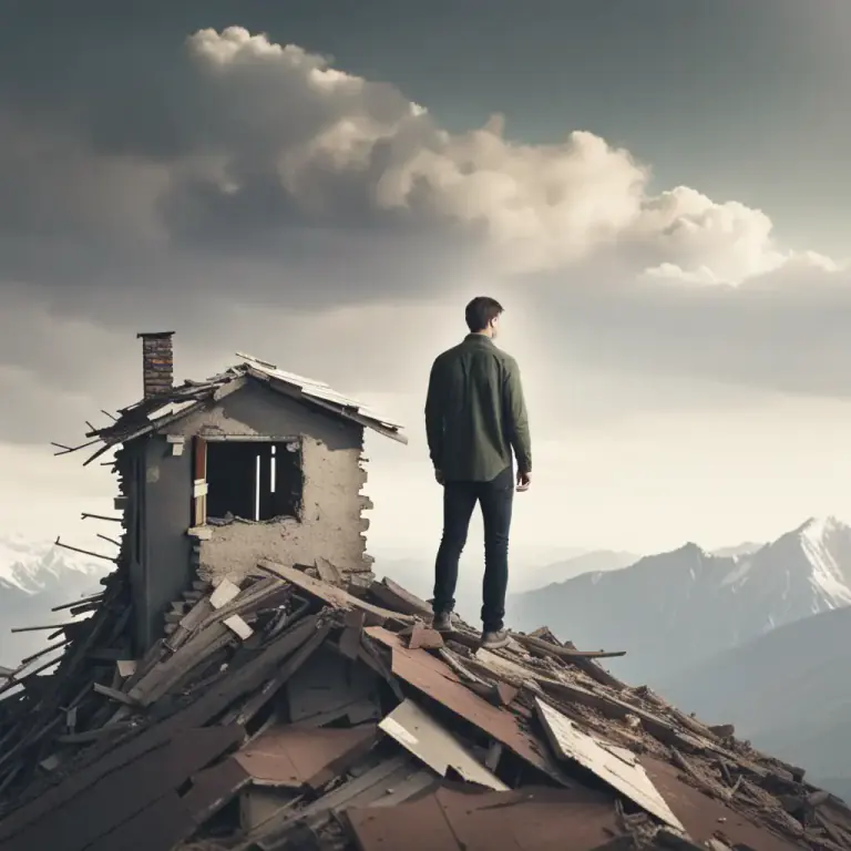 Visual representation of "at the expense of somebody/something" - Used to say that someone suffers or is disadvantaged because of an action which benefits someone else.