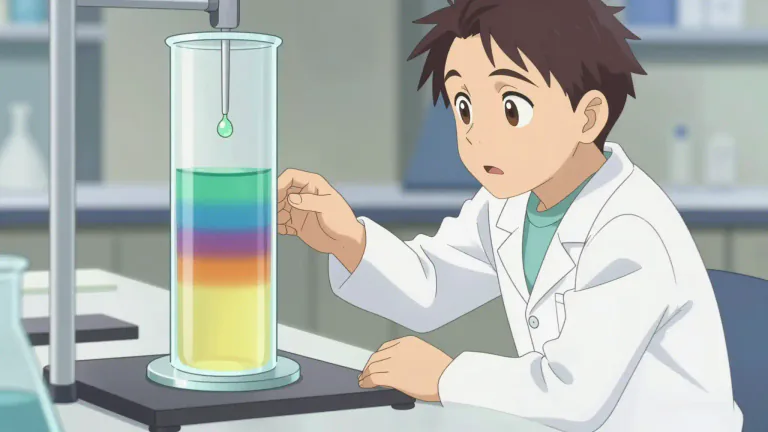 Visual representation of "chromatograph" - A technique used to separate and analyze components in a mixture.