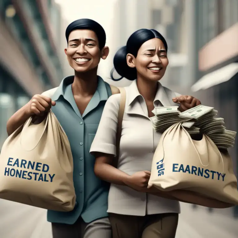Visual representation of "good money" - Money that is earned honestly or deservedly