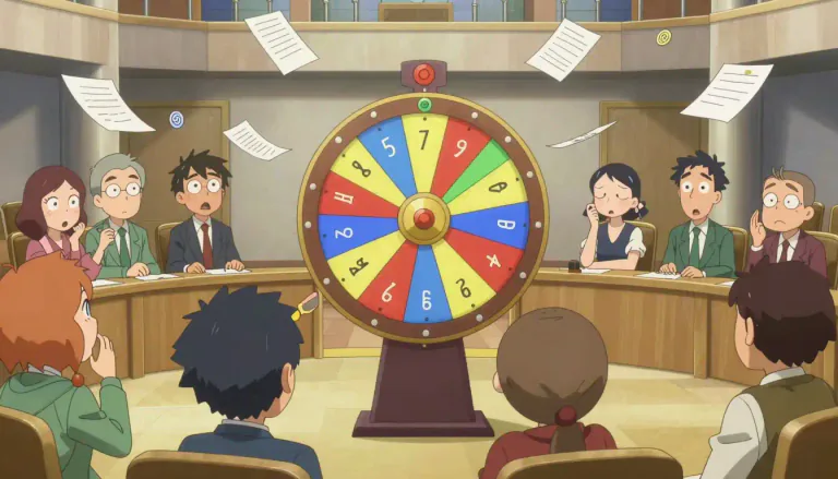 Visual representation of "arbitrariness" - The quality of deciding or choosing something without reason or thought