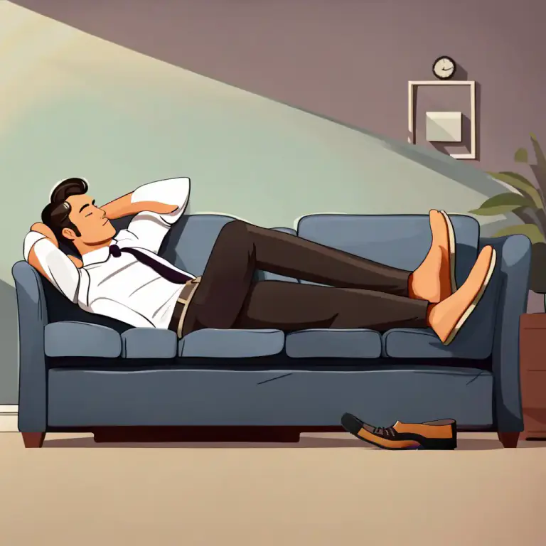 Visual representation of "lie back" - To recline or lean back into a relaxed position