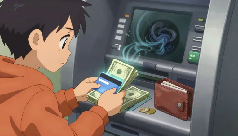 Visual representation of "overdraw" - To take more money out of a bank account than you have in it.