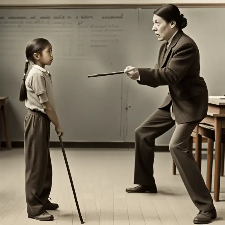 Visual representation of "cane" - To hit someone with a cane as punishment.