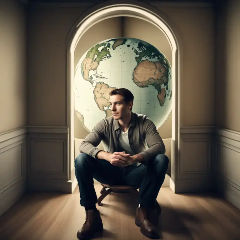 Visual representation of "these four walls" - A reference to a space or environment where someone spends most of their time, often suggesting a kind of monotony or lack of change.