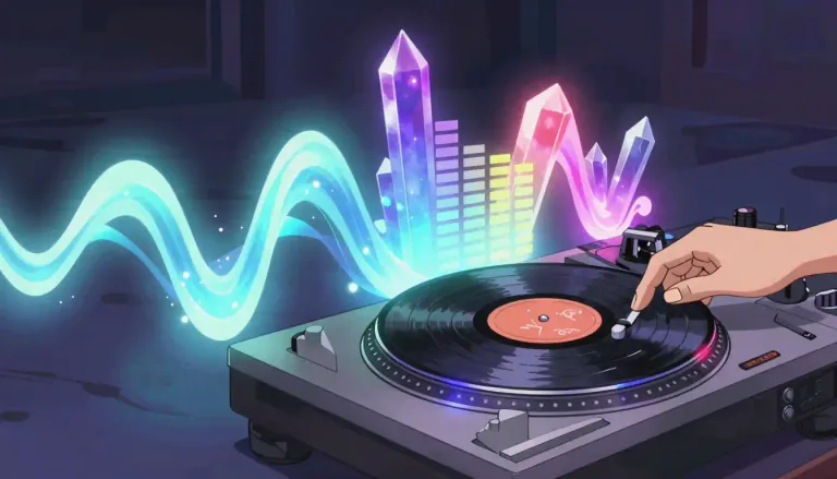 Visual representation of "remix" - A version of a song or piece of music that has been changed and made different.