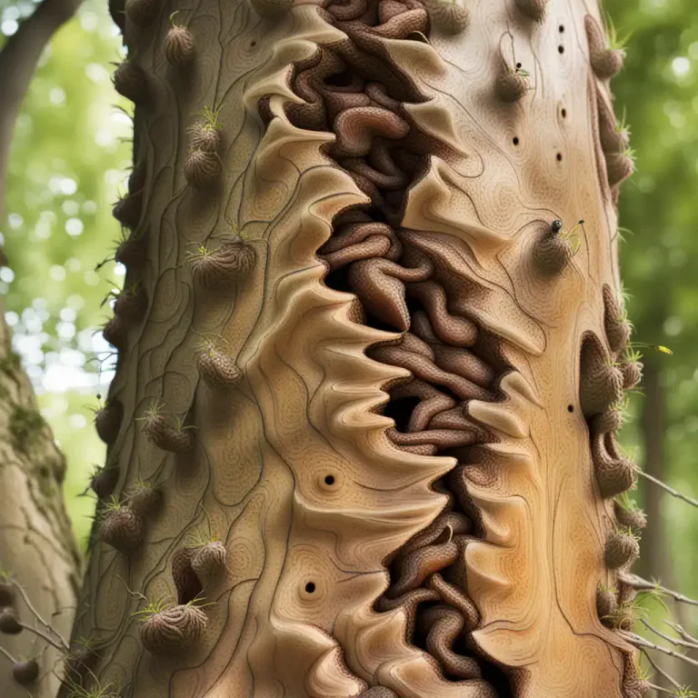 Visual representation of "gall" - A small, abnormal growth on a plant caused by insects or fungi.