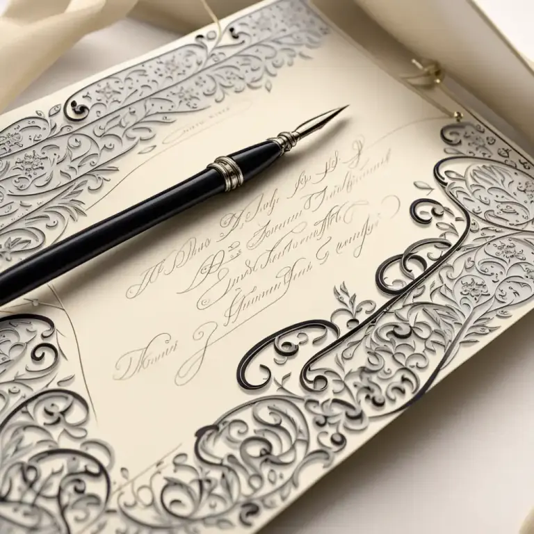 Visual representation of "calligraphy" - A specific style or manner of writing.