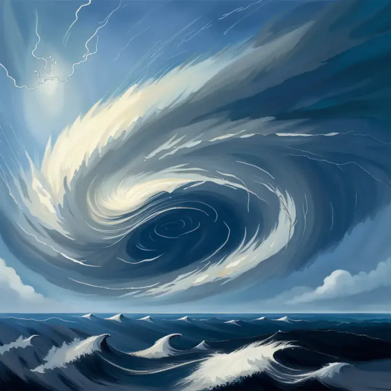 Visual representation of "blow itself out" - When a storm or wind blows itself out, it gradually stops