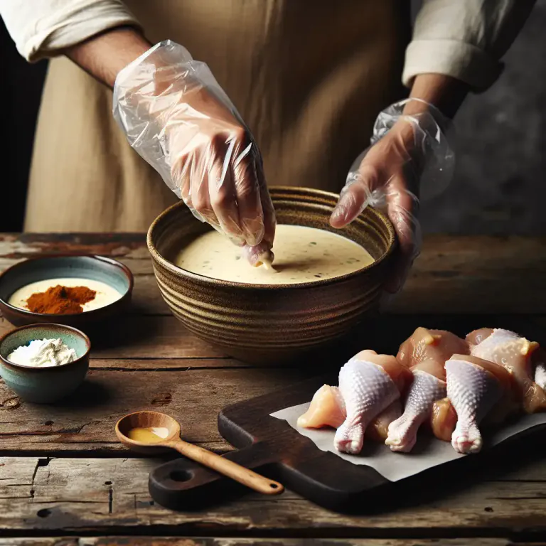 Visual representation of "marinade" - To soak food in a marinade.