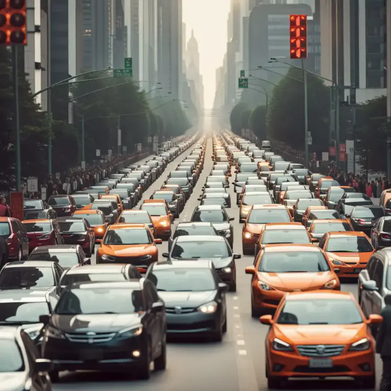 Visual representation of "jam" - A situation in which traffic is unable to move
