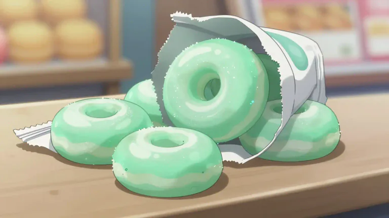 Visual representation of "polo" - A mint-flavored, doughnut-shaped candy popular in the UK.
