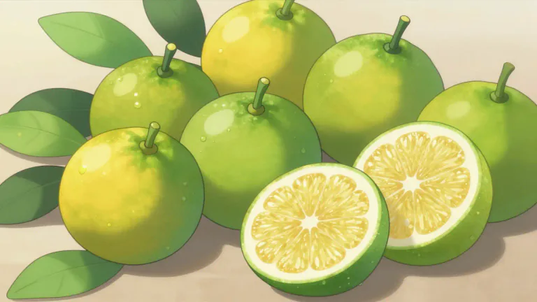 Visual representation of "calamansi" - Calamansi is a small, round, green or yellow fruit native to the Philippines that is known for its sour taste, often used in cooking and beverages.
