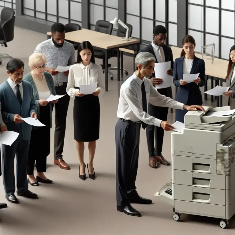 Visual representation of "photocopy" - To make a paper copy of a document or picture using a special machine