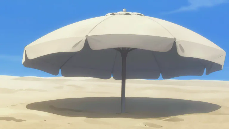 Visual representation of "sunshade" - A device, like a parasol or an awning, used to provide shade from the sun.