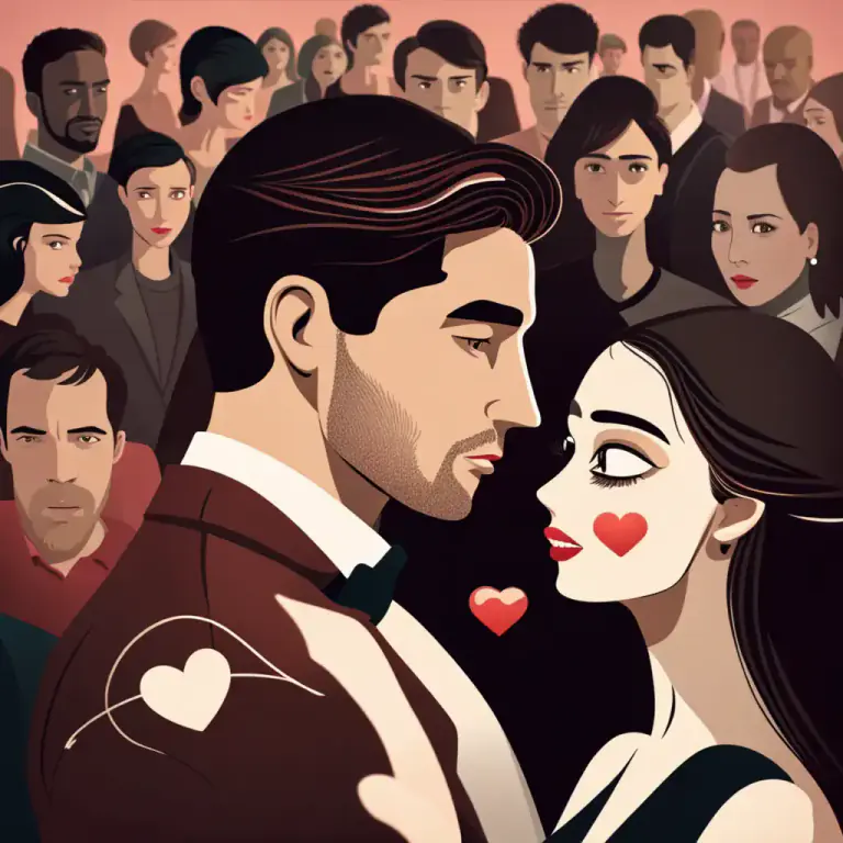Visual representation of "make eyes at somebody" - To look at someone in a way that shows romantic or sexual interest.