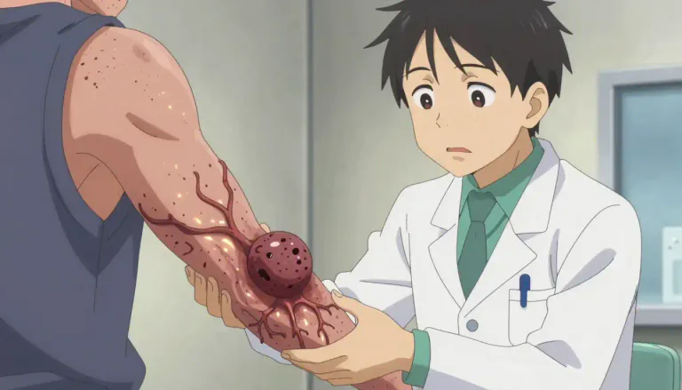 Visual representation of "cancerous" - Related to, caused by, or having cancer