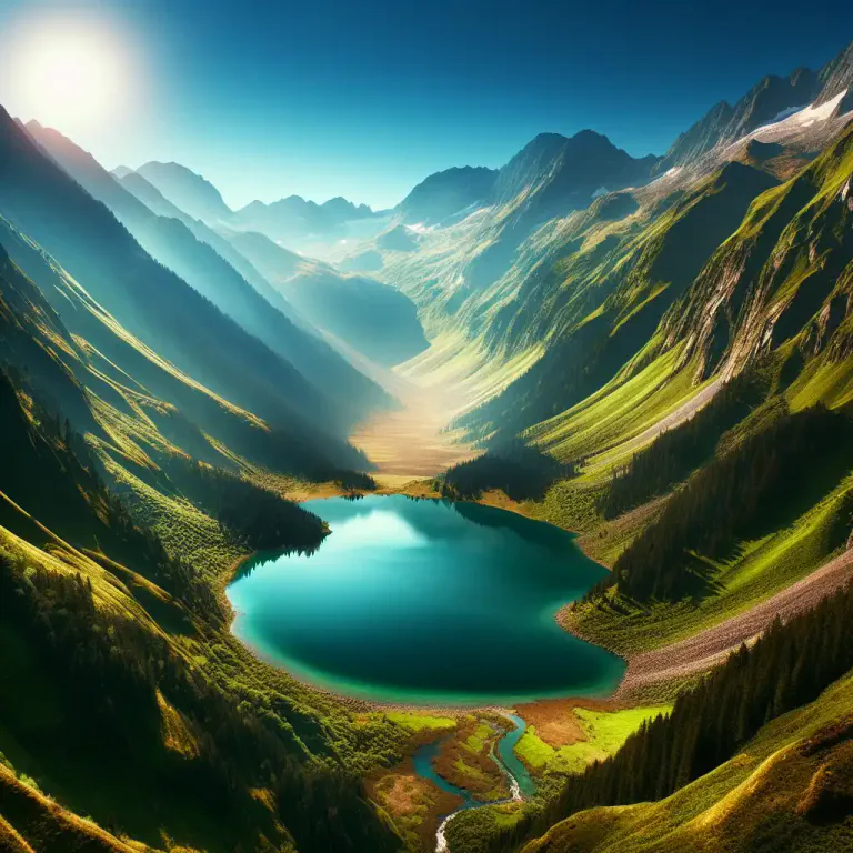 Visual representation of "amphitheatre" - In nature, an open, circular or oval valley, usually containing a body of water.