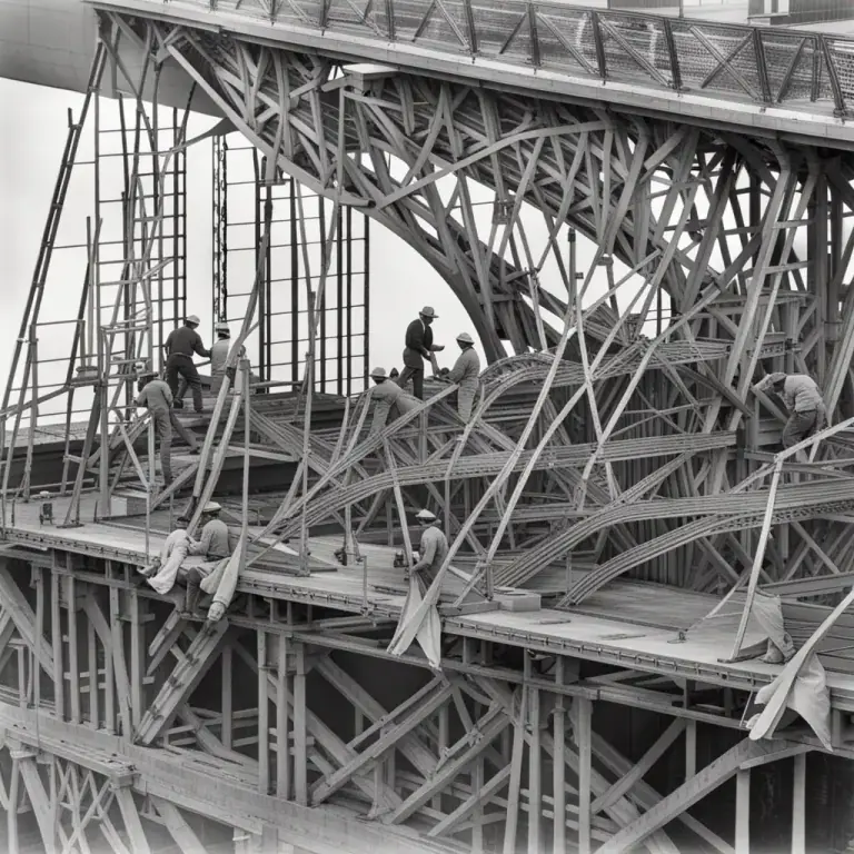 Visual representation of "construction" - The way that something is built or put together.