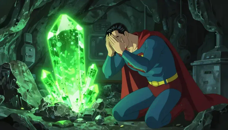 Visual representation of "kryptonite" - A fictional mineral in the Superman comic books, it is radioactive and it weakens Superman when he is near it.