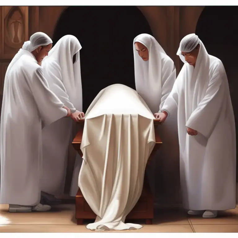 Visual representation of "coffin" - To put a dead body in a coffin.