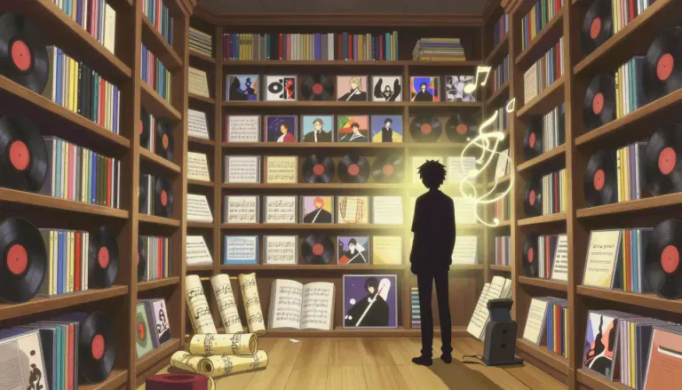 Visual representation of "discography" - A complete list or collection of the music recordings produced by an artist or band.