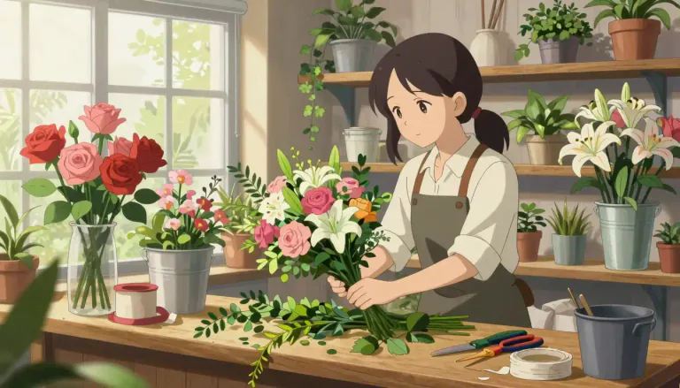 Visual representation of "florist" - A person who sells and arranges plants and cut flowers