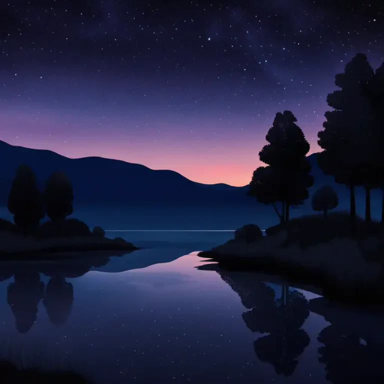 Visual representation of "night" - The period of darkness following the close of day; the interval from sunset to sunrise