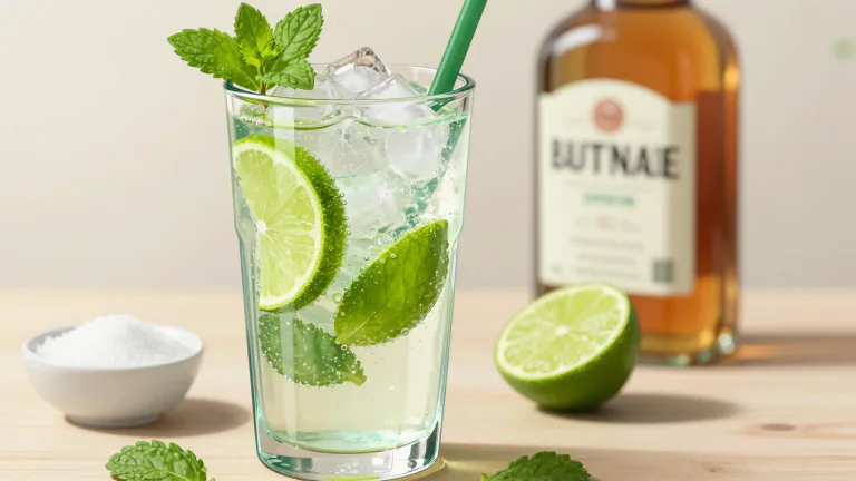 Visual representation of "mojito" - A mojito is a traditional Cuban cocktail made with rum, lime, mint, sugar, and soda water, known for its refreshing taste.