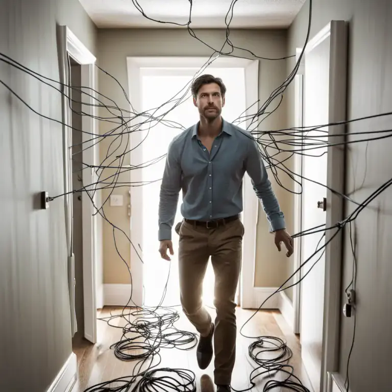 Visual representation of "stumble into" - To get involved in a situation, often without intending to