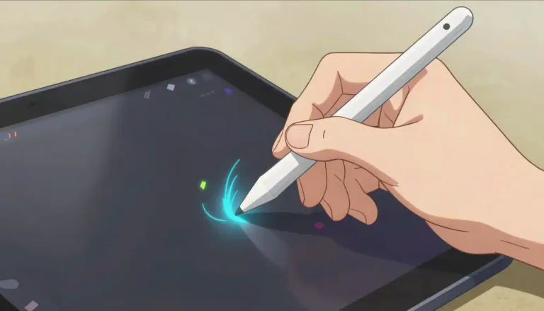 Visual representation of "stylus" - A tool used to write, draw, or select items on a touchscreen.