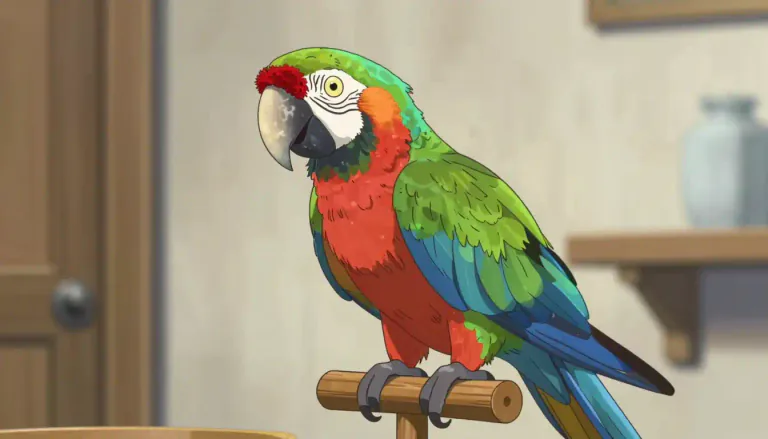 Visual representation of "parrot" - A bird that is known for its vibrant colors and ability to mimic human speech.