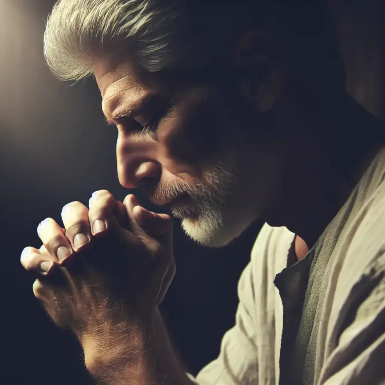 Visual representation of "penitent" - A person who is regretful about their wrong actions and wishes to do better.