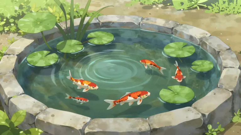 Visual representation of "fishpond" - A fishpond is a small body of water specifically designed for breeding fish.