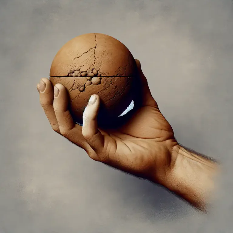 Visual representation of "ball" - A set of things grouped together inside a spherical object.