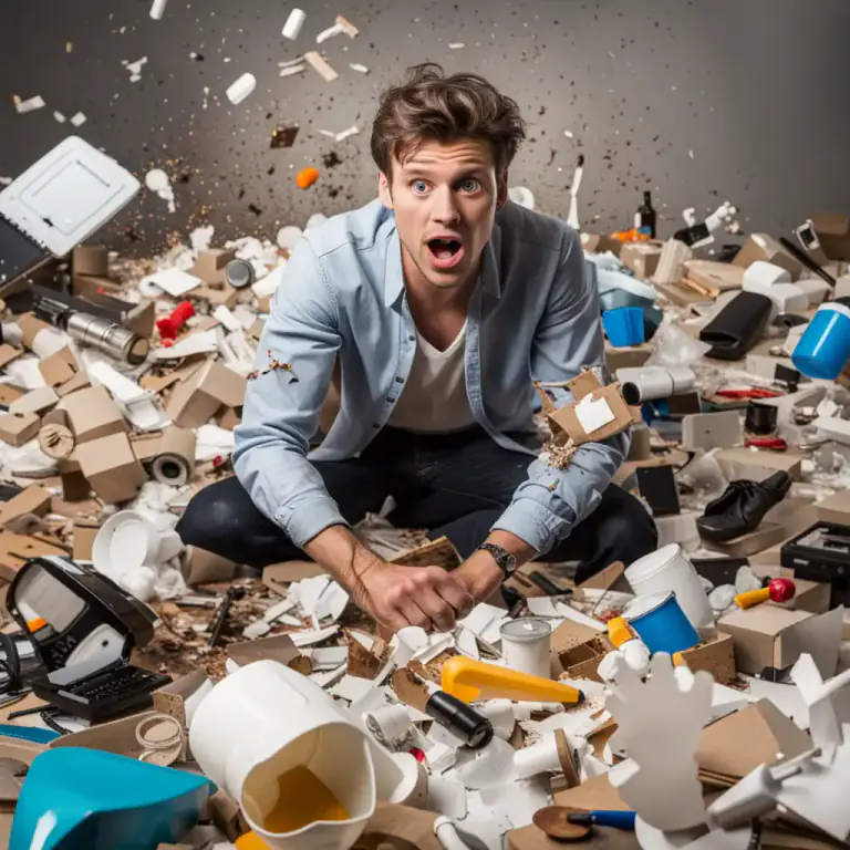 Visual representation of "scrape" - An embarrassing or difficult predicament caused by one's own unwise behavior.