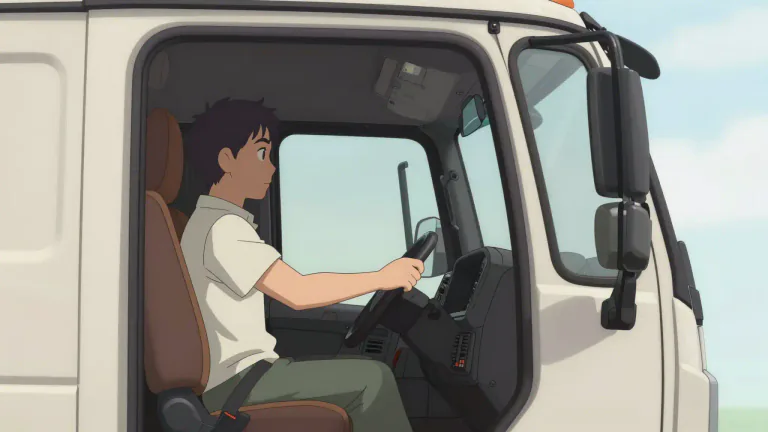 Visual representation of "cab" - The separate compartment of a vehicle where the driver sits