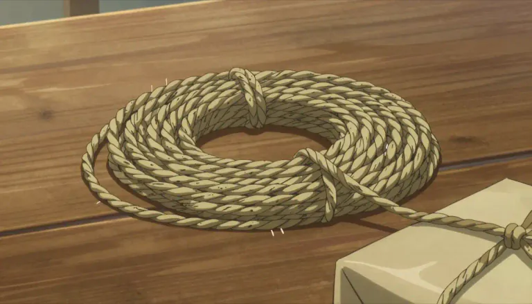 Visual representation of "cord" - A thin piece of rope or string