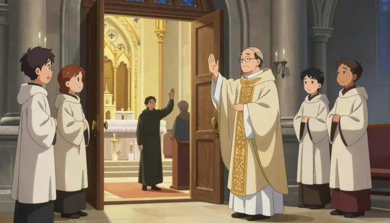 Visual representation of "excommunicate" - To officially remove someone from participation in the services and sacraments of a church.