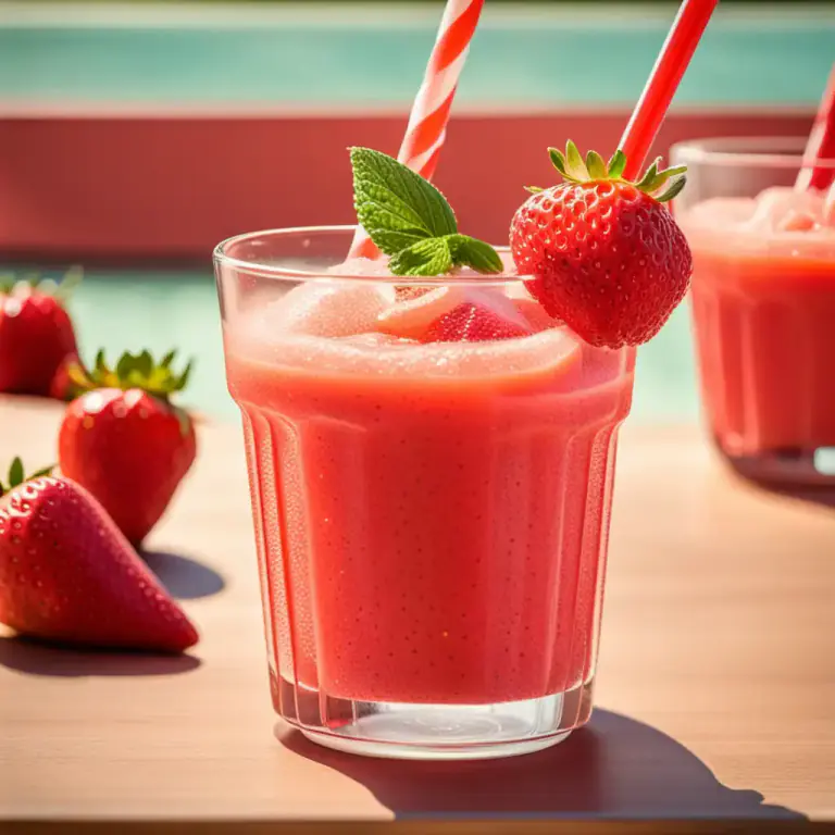 Visual representation of "slush" - A sweet liquified food or drink, often fruit-based, that is eaten with a straw or spoon