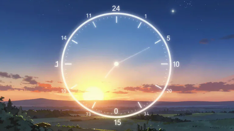 Visual representation of "day" - A period of 24 hours, especially from twelve o'clock one night to twelve o'clock the next night