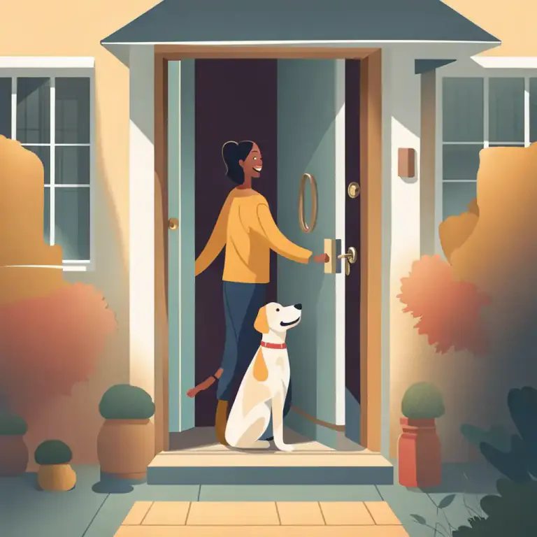 Visual representation of "come home to somebody" - To return home after being away.