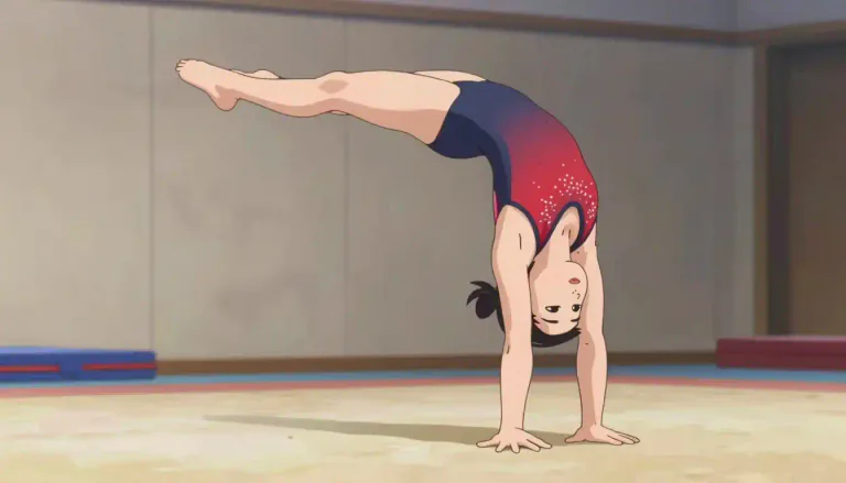 Visual representation of "handspring" - A movement where you flip your body over by pushing off with your hands