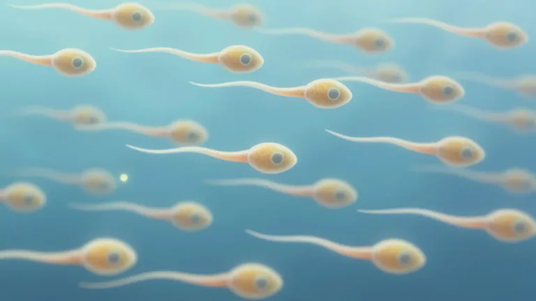 Visual representation of "sperm" - The reproductive cells produced by male animals or men.