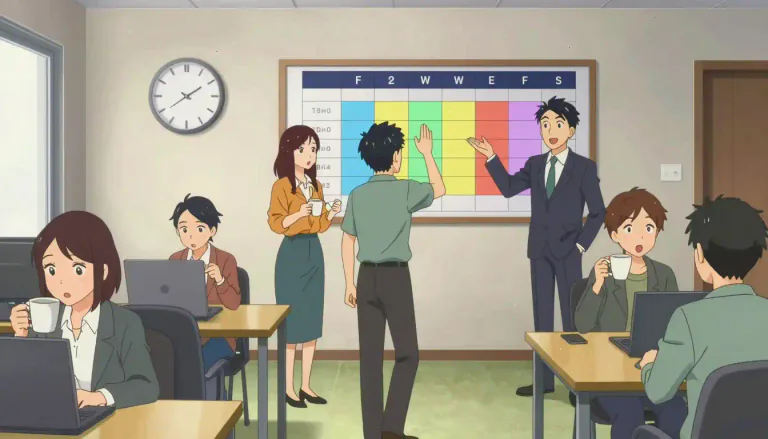 Visual representation of "flextime" - Flextime is a system of working that allows employees to choose their working hours within certain limits agreed upon with their employer.