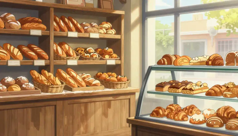 Visual representation of "boulangerie" - A bakery that specializes in bread and baked goods, particularly in French cuisine.