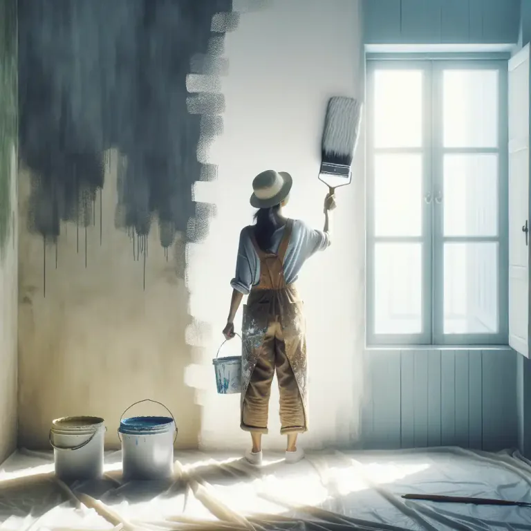 Visual representation of "whitewash" - A mixture of chalk and water used for painting walls and ceilings white