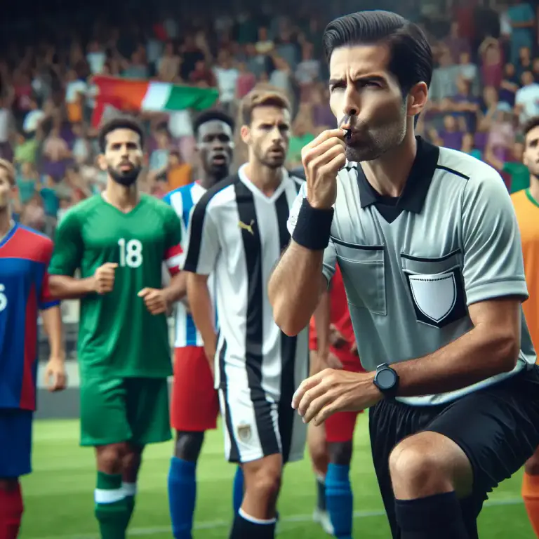 Visual representation of "whistle" - In sports, when the referee blows a whistle to make the game stop or start