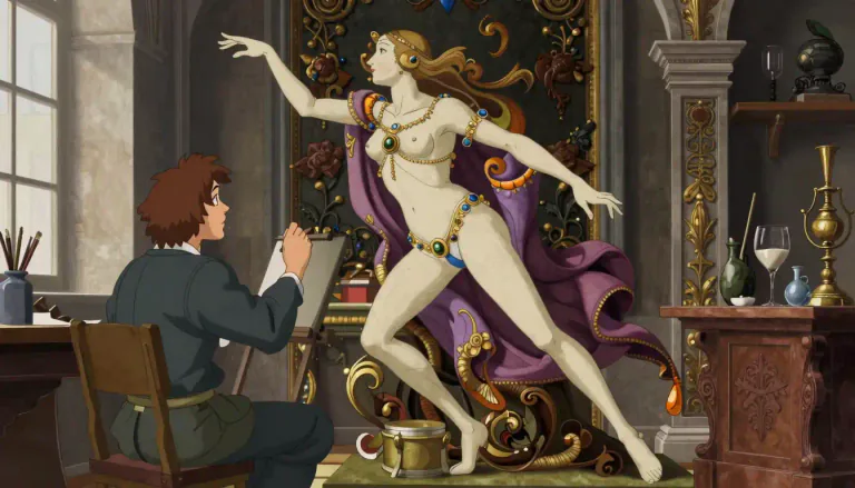 Visual representation of "mannerist" - An artist who follows the tendencies of Mannerism, a style in European art that emerged in the later years of the Italian High Renaissance.