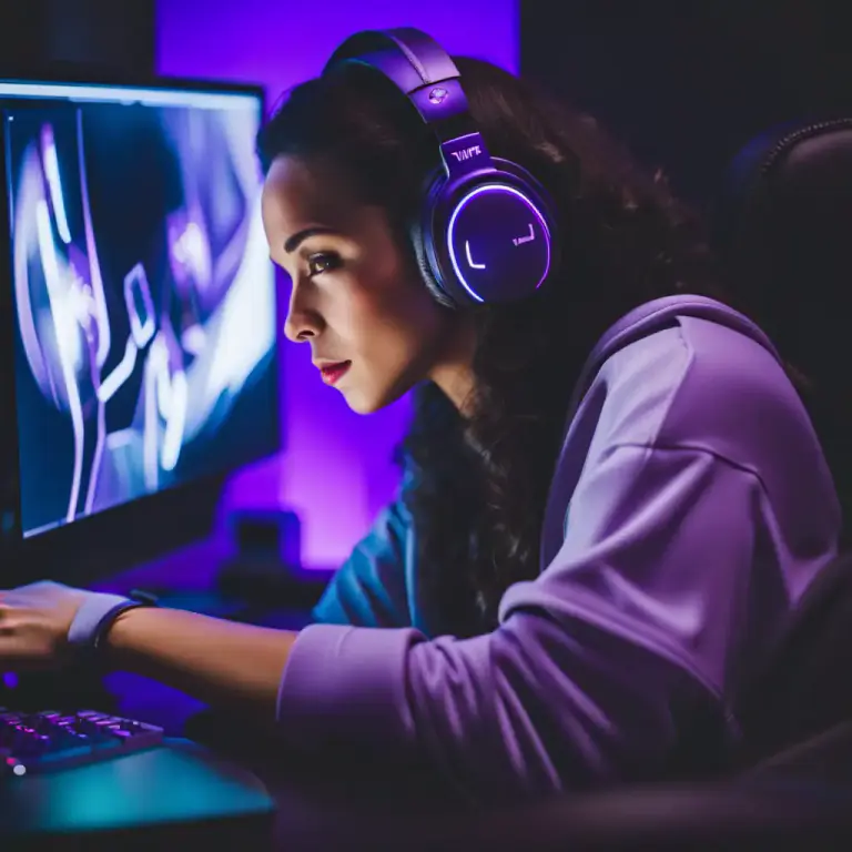 Visual representation of "streamer" - A digital media professional who broadcasts live videos over the internet, especially those involving computer games.